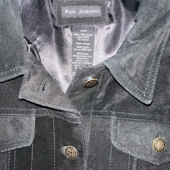 Joseph Women's Black Suede  Jean Jacket - Picture 3 of 5